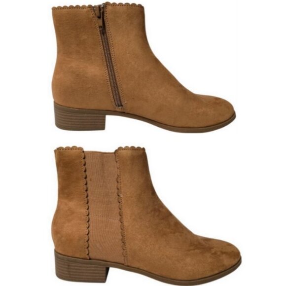 Charter Club Women Daxi Microsuede Camel Micro Ankle Boots (Size: 9 Medium) NiB - Picture 2 of 16